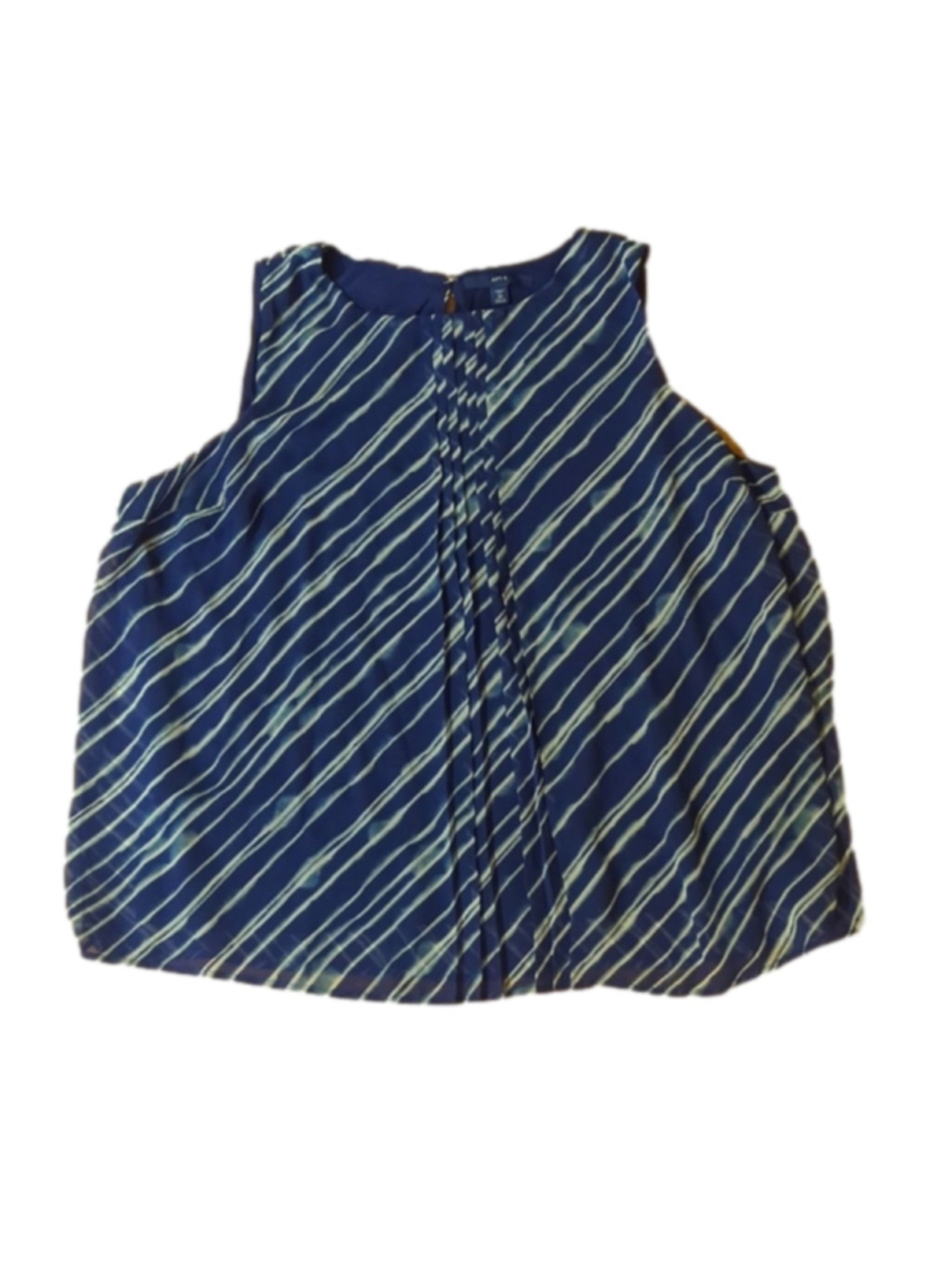 Apt 9 Blue White Striped Sleeveless Blouse 2X